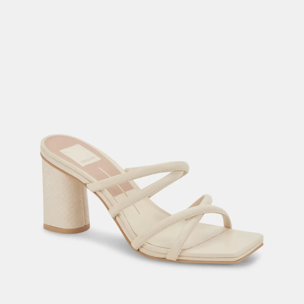 DOLCE VITA Patsi Wide Heels Ivory Leather New