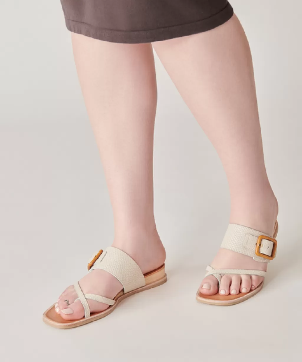 DOLCE VITA Perris Sandals Ivory Embossed Leather Shop