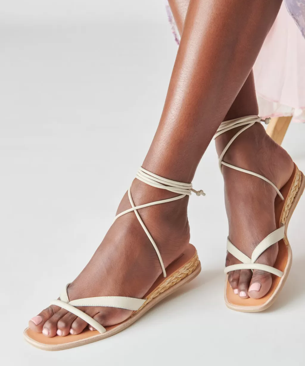 DOLCE VITA Prax Sandals Ivory Leather Discount