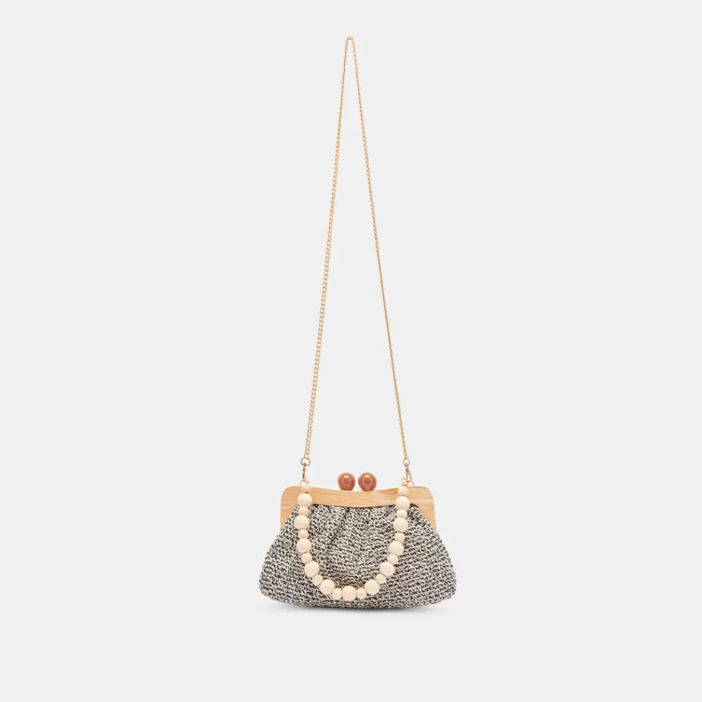 DOLCE VITA Randy Clutch Black White Knit Flash Sale