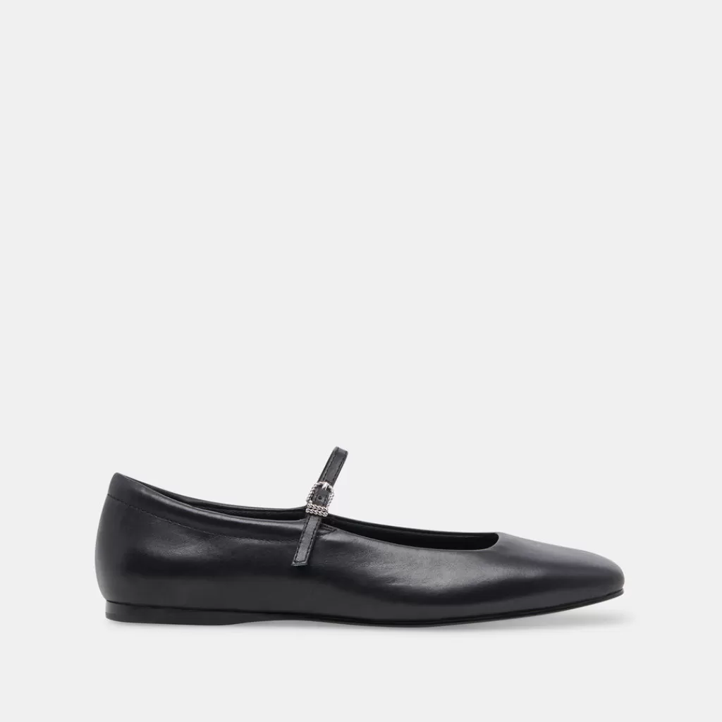 DOLCE VITA Reyes Ballet Flats Black Leather New