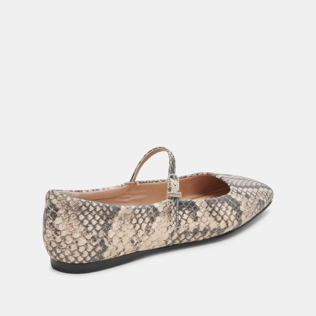 DOLCE VITA Reyes Ballet Flats Black White Snake Embossed Shop