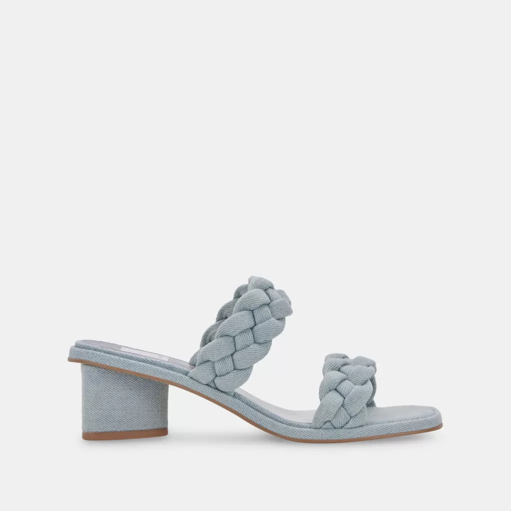 DOLCE VITA Ronin Sandals Light Blue Denim New