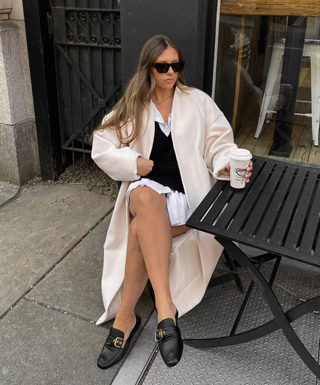 DOLCE VITA Santel Flats Black Leather Sale