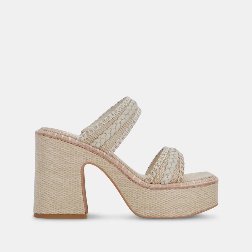 DOLCE VITA Whim Heels Oatmeal Raffia Hot