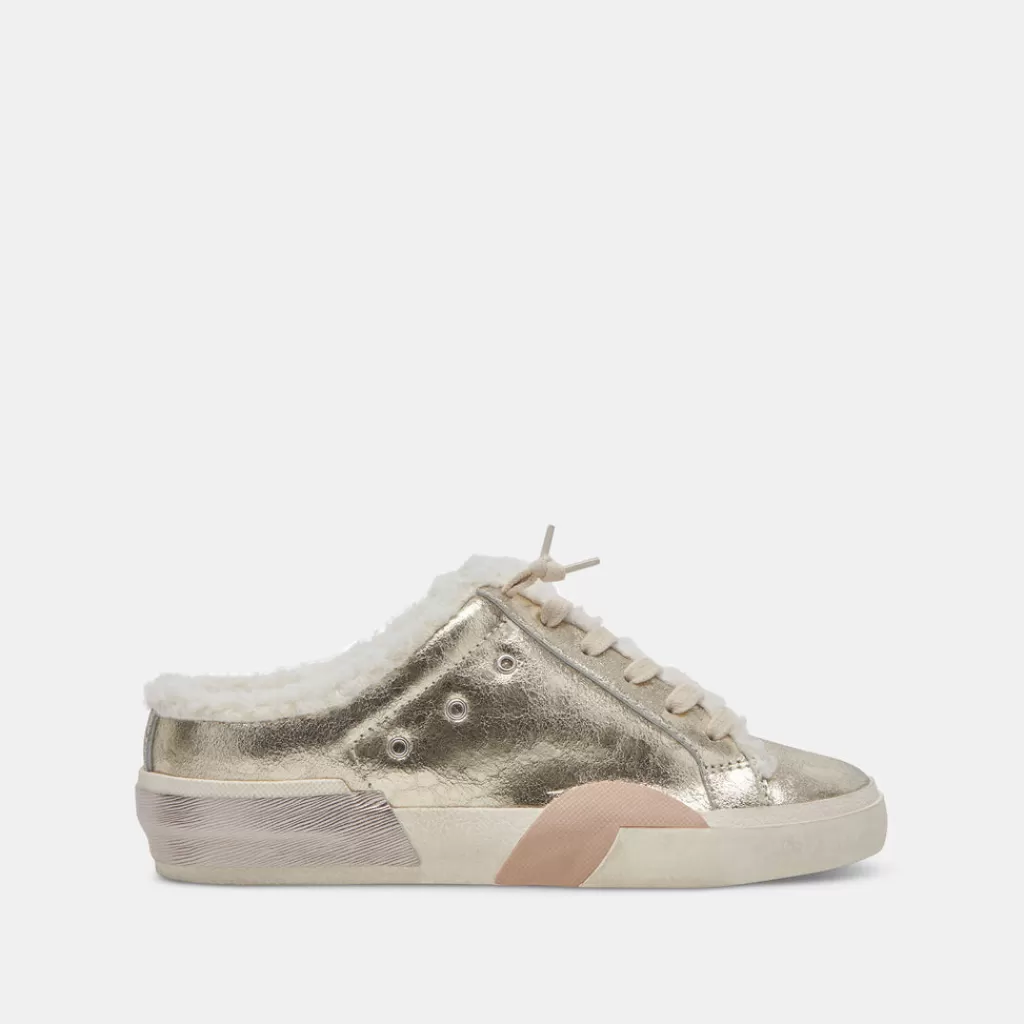 DOLCE VITA Zantel Sneakers Platinum Distressed Leather Hot