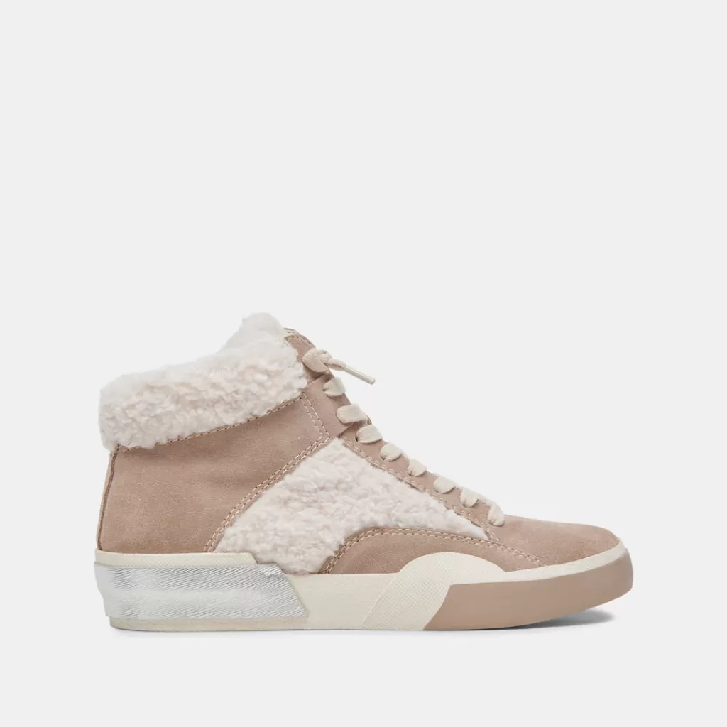 DOLCE VITA Zilvia Plush Sneakers Taupe Multi Suede Fashion