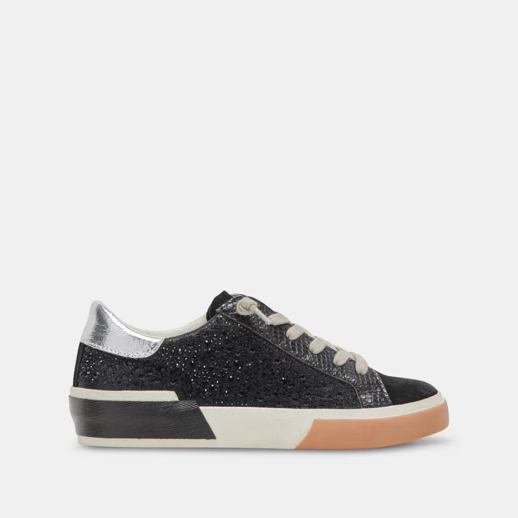 DOLCE VITA Zina Crystal Sneakers Black Suede Sale