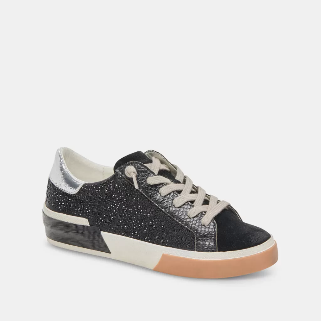 DOLCE VITA Zina Crystal Sneakers Black Suede Sale