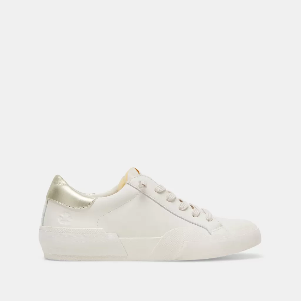 DOLCE VITA Zina Foam 360 Sneakers White Gold Recycled Leather Outlet