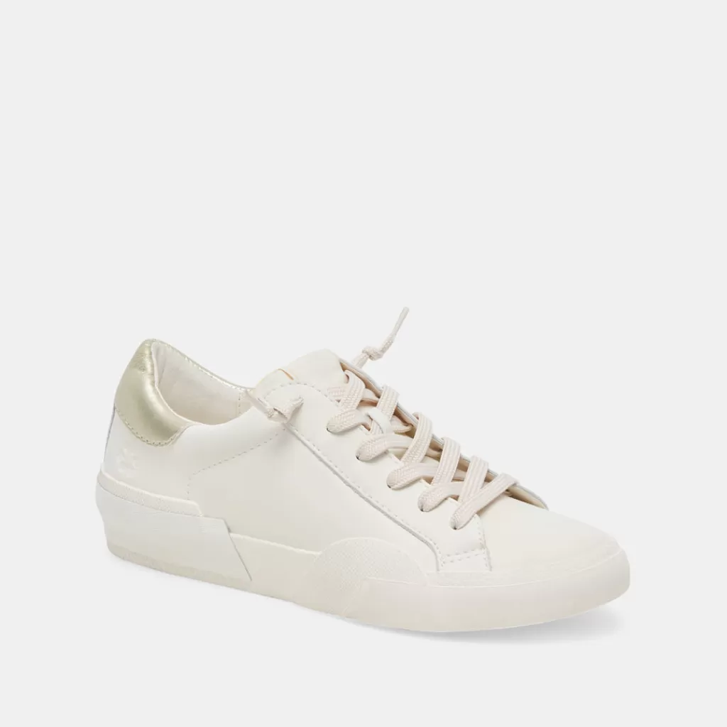 DOLCE VITA Zina Foam 360 Sneakers White Gold Recycled Leather Outlet