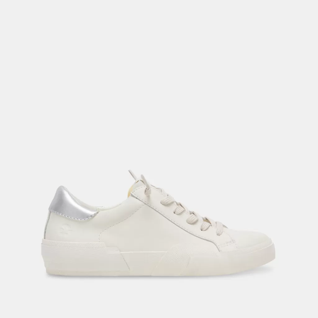 DOLCE VITA Zina Foam 360 Sneakers White Silver Recycled Leather Sale