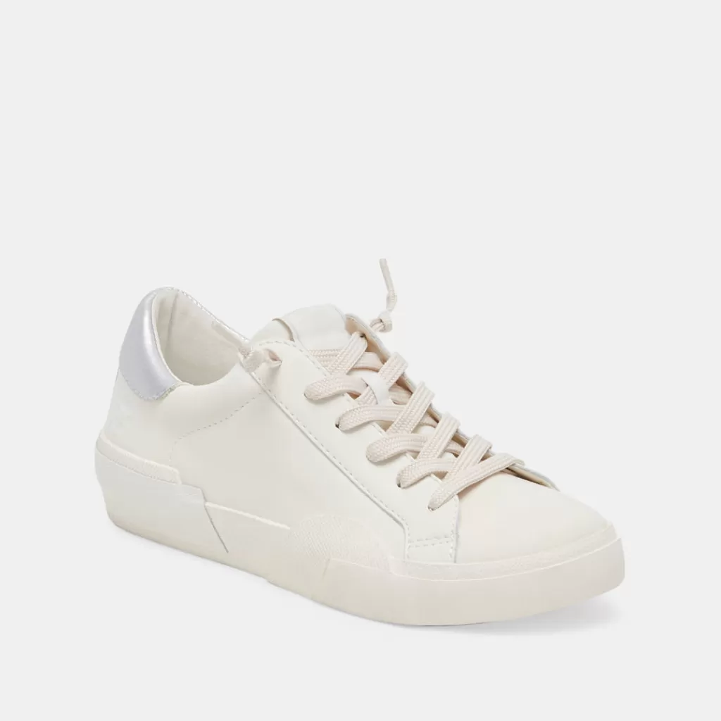 DOLCE VITA Zina Foam 360 Sneakers White Silver Recycled Leather Sale