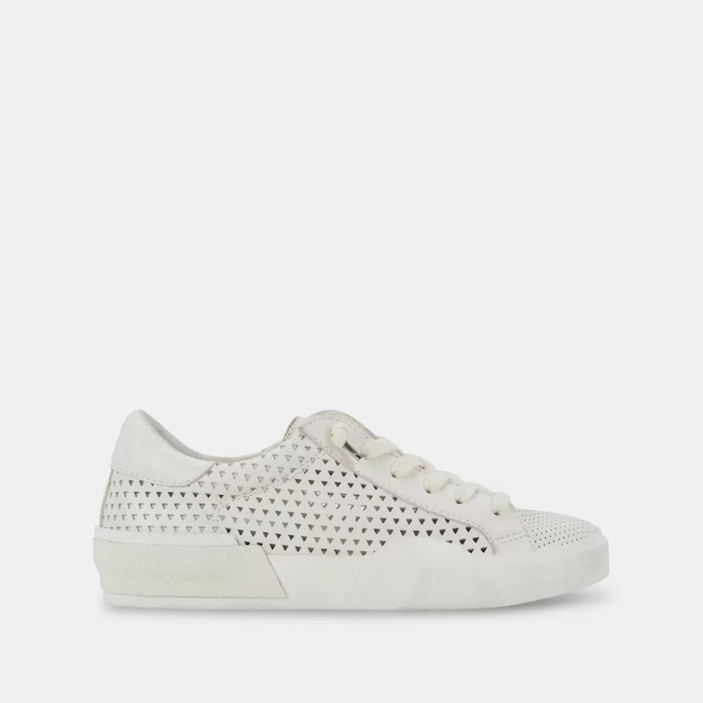 DOLCE VITA Zina Perforated Sneakers White Perforated Leather Best Sale