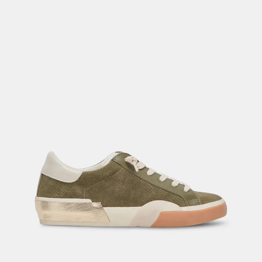 DOLCE VITA Zina Plush Sneakers Moss Perforated Suede Online