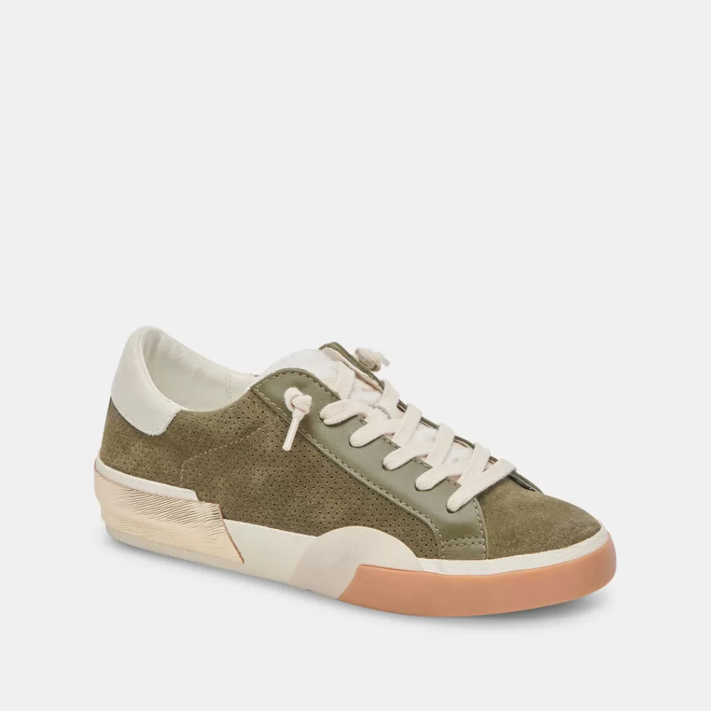 DOLCE VITA Zina Plush Sneakers Moss Perforated Suede Online