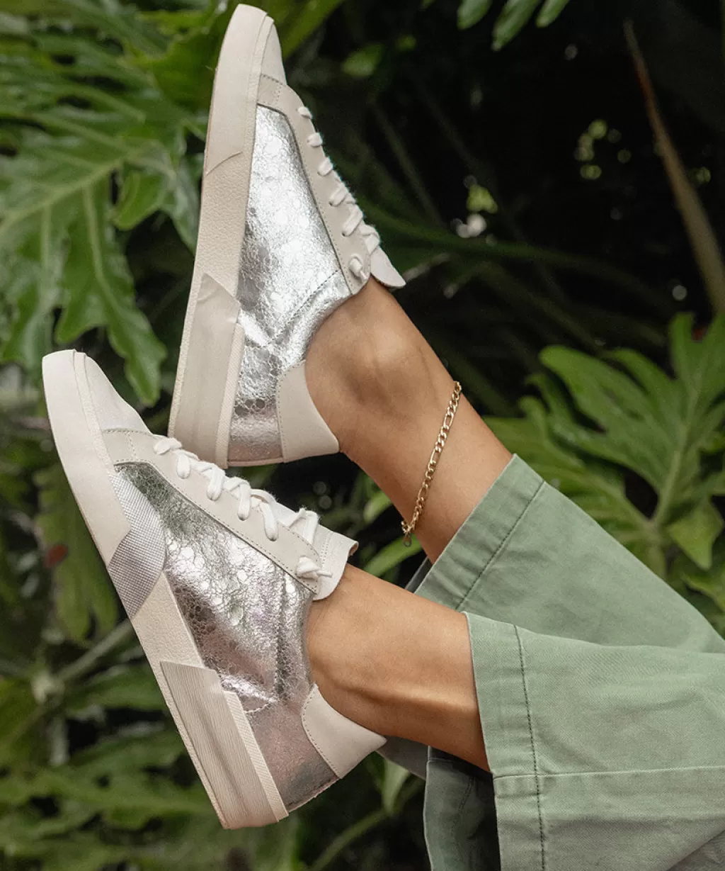 DOLCE VITA Zina Sneakers Chrome Distressed Leather Online