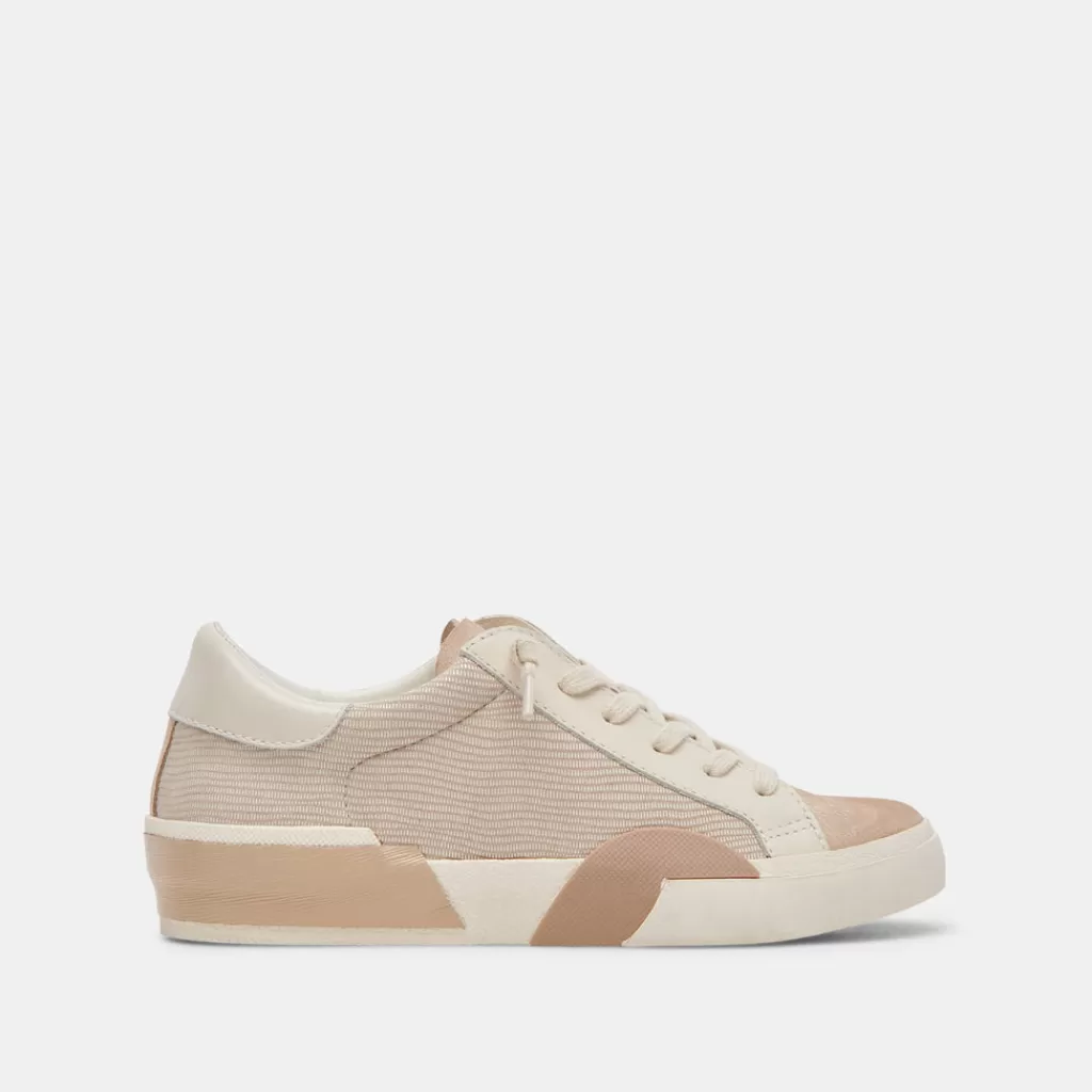 DOLCE VITA Zina Sneakers White Dune Embossed Leather Hot