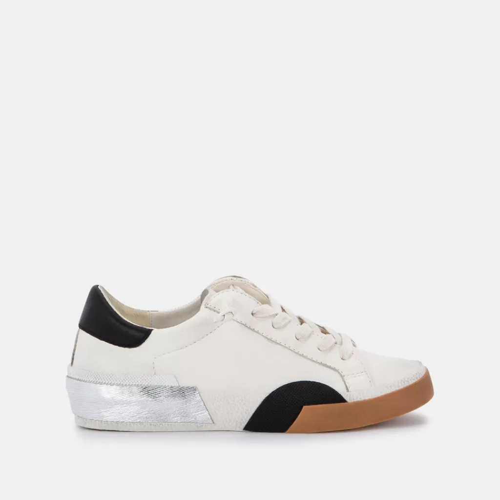 DOLCE VITA Zina Wide Sneakers White Black Leather Best Sale