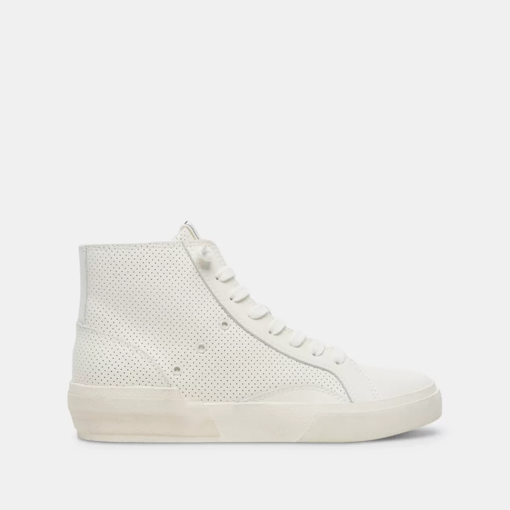 DOLCE VITA Zohara Sneakers White Perforated Leather Cheap